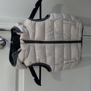 Zara 12-18 month puffer vest off white shimmer with grey detail